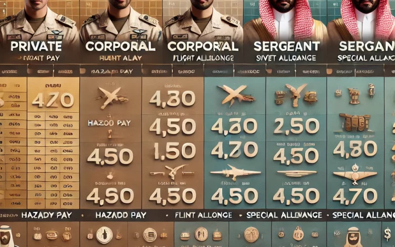 سلم رواتب الأفراد العسكريين 1446: آخر تحديث حسب الرتبة الوظيفية في السعودية