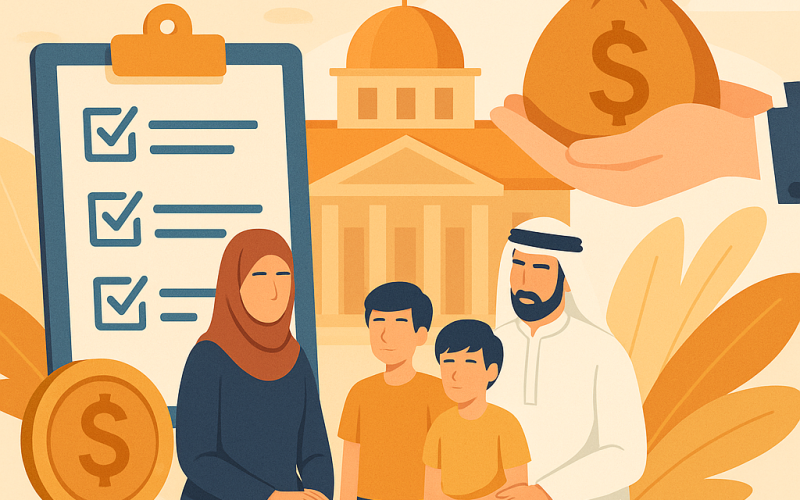 خدمة طلب إعفاءات الرسوم للأسر المحتاجة في الكويت