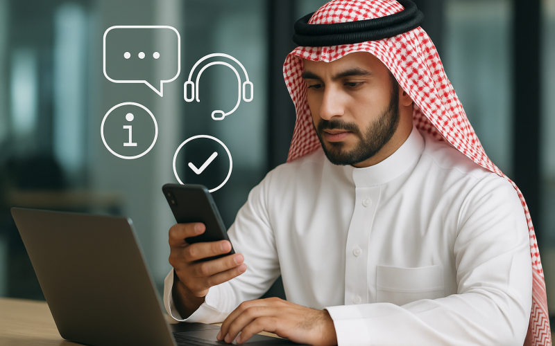 إدارة حسابات الدعم عبر الهاتف الذكي في السعودية